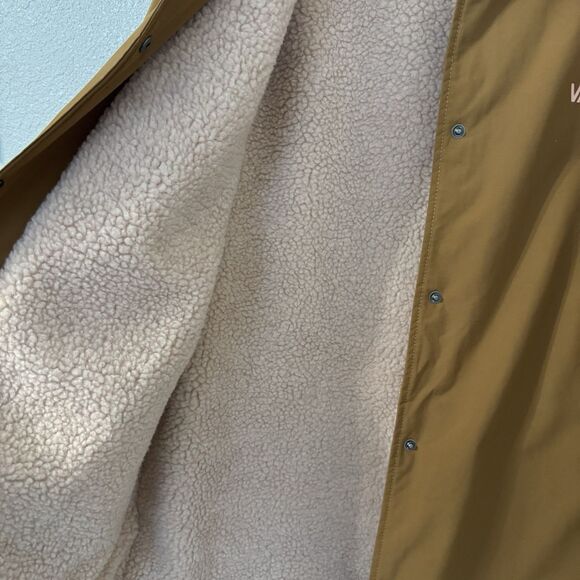 VANS Jacket Womens XL Brown Sherpa Lined MTE Coaches Snap Longline NWT - Picture 7 of 9